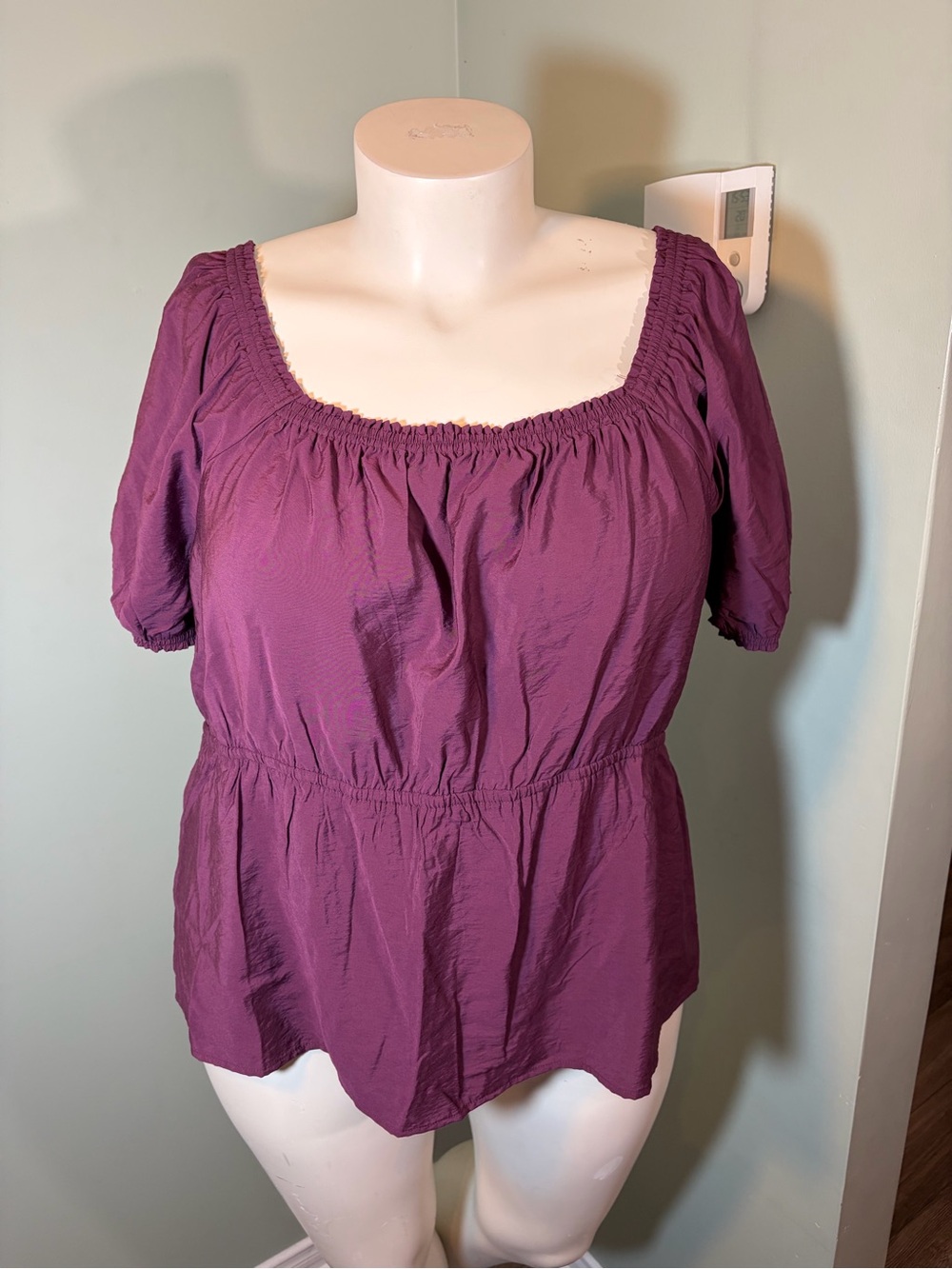 13. Pennington Women’s Square Neck Peasant Top - Plum